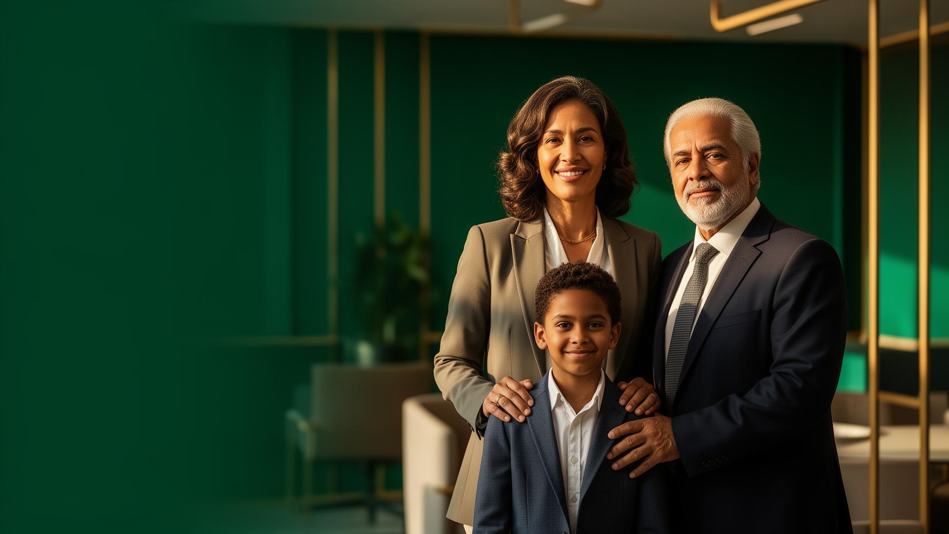 Família protegida em ambiente corporativo — ALLSEG Corretora de Seguros